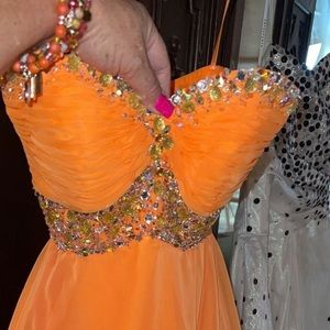 Orange size 0 short prom dress